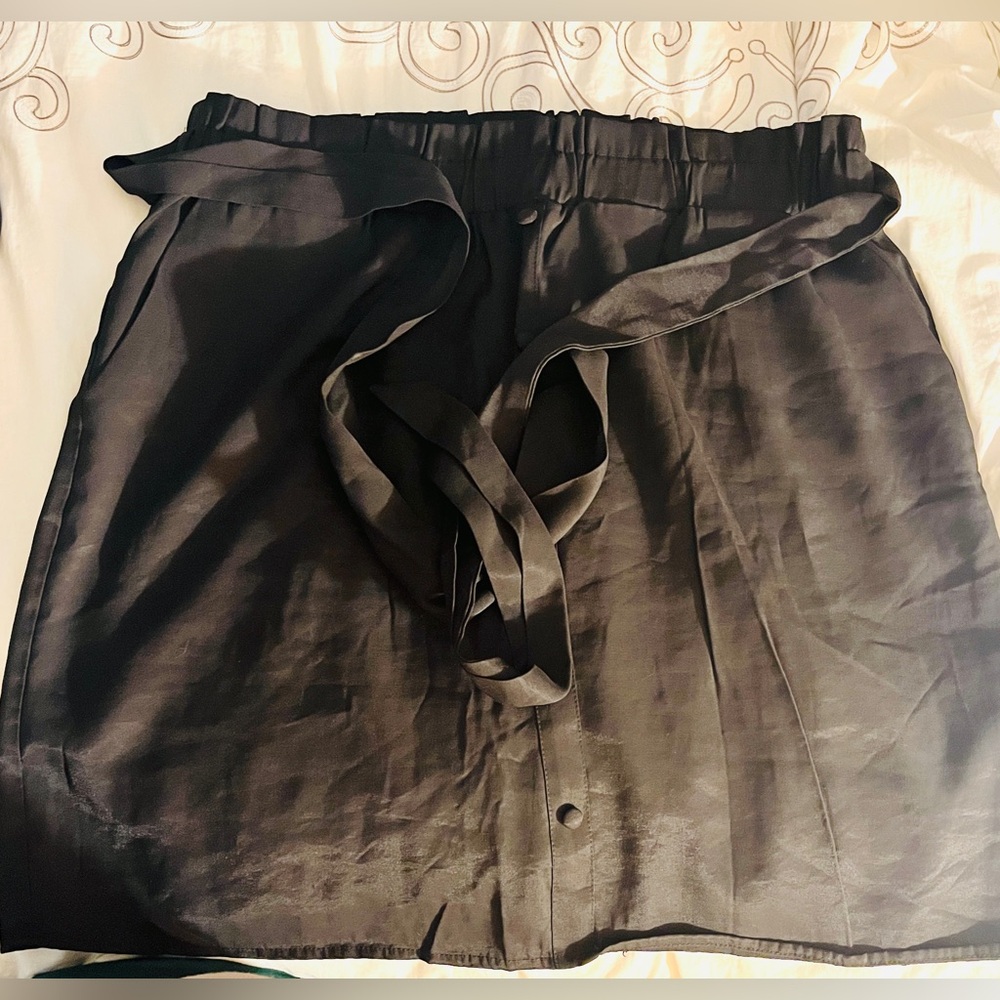 Black Skirt with Tie Waist